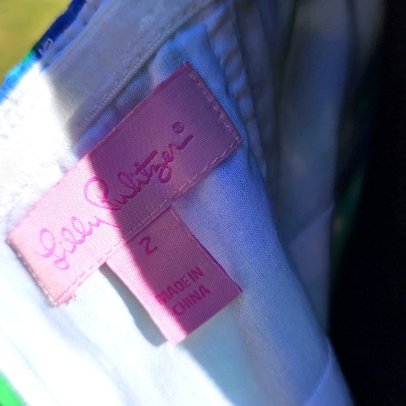 Lilly Pulitzer Halter Dress Size 2 Green Blue White - Picture 4 of 7